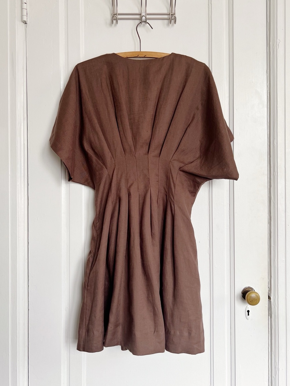 Exquise • Anthropologie Tobie Linen Pleated Mini Shirt Dress fit & flare - Picture 14 of 16